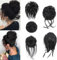 MNMNM 5/Pack Haarteil Mit Gummiband, Groß Dutt Haarteil, Gewellt Natürlich Kunsthaar Haargummi Damen Mit Haaren Hochsteckfrisuren Haarverlängerung, Messy Bun Haarteile (5 Stück/Packung) (1B)