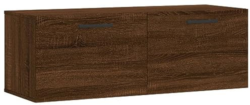 vidaXL Wandschrank, Hängeschrank mit viel Stauraum, Wandmontage Badschrank Medizinschrank, Aufbewahrungsschrank für Wohnzimmer, Braun Eichen Optik Holzwerkstoff