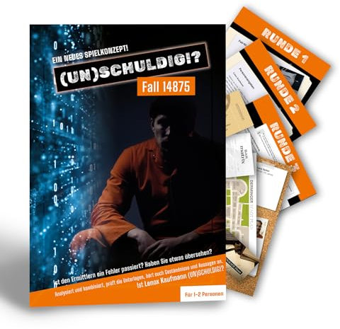 mitmach-krimi – (Un) Schuldig!? – Krimispiel: Fall14875 Lenox Kaufmann – Tatort Detektivspiel 1-2 Personen – Krimi Spiel für zuhause – Aktenfall für Erwachsene
