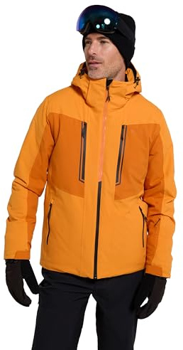 Mountain Warehouse Phase Extreme Mens Ski Jacket - Waterproof & Breathable Coat with Detachable Hood & Thermal Tested -35°C - For Winter Skiing, Winter Sports, Outdoors Bright Orange XS