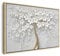 murando Bilder mit Rahmen 90x60 cm Wandbilder auf Leinwand groß Leinwandbild XXL natürlicher Holzrahmen moderne Wohnzimmer Schlafzimmer Wanddekoration Design Wand Deko mit Blumen Motiv weiß
