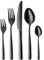 Targzier Schwarz Besteck Set 6 Personen, 30-teilig Edelstahl Besteck Schwarz, Schwarzes Besteck Set mit Messer Gabel Löffel, Elegantes Edelstahlbesteck, Spülmaschinenfest.