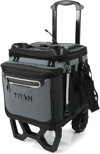 Arctic Zone Titan - Enfriador de 60 latas de 22,5 litros con carrito todo terreno