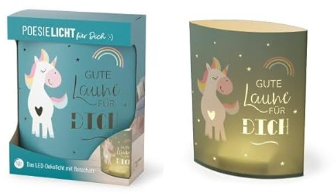 Rungassi Deko Lampe Leuchte Batterie Poesielicht für Dich Serie ZOO (Einhorn - 629582)