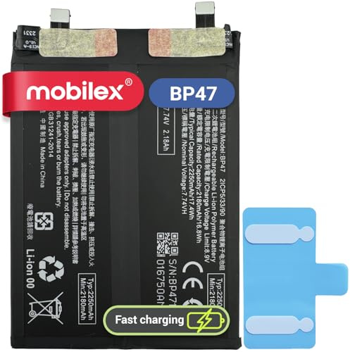 MOBILEX® Batería BP47 para Xiaomi Redmi Note 11 Pro+ 5G / Xiaomi 11i HyperCharge 5G | Carga Rápida 120W HyperCharge | 4500mAh (Dual Cell) - OEM | Interna Repuesto con Adhesivo | Capacidad Original