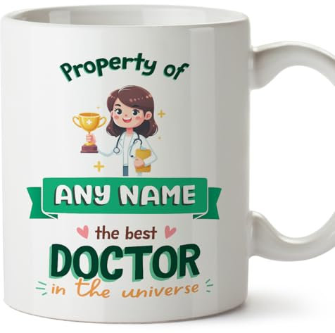 MUGFFINS Personalised Mug for Doctor Woman - in English - Property of - Funny Custom Gift for Colleagues - Ceramic 11oz Mug