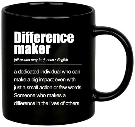 Difference Maker Definition Mug Inspirational Gifts For Women Men Retirement Gifts Coworker Boss Leader Teacher Ceramic Mug 11 oz Black