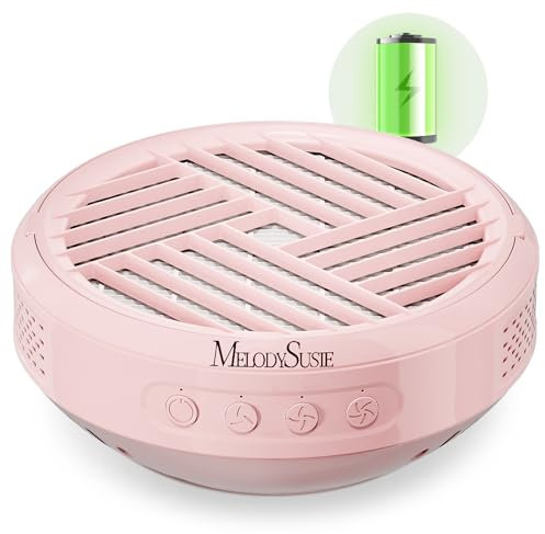 MelodySusie SProR Rechargeable Nail Dust Collector, Cordless Dust Suction Machine Compact Powerful Vacuum Fan for Beginner with Reusable Filter, Manicure Pedicure Tool for Acrylic Nail (Pink)