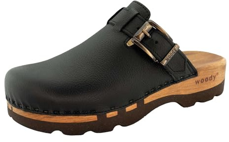 Woody Herren Lukas Clog, Schwarz, Größe 40