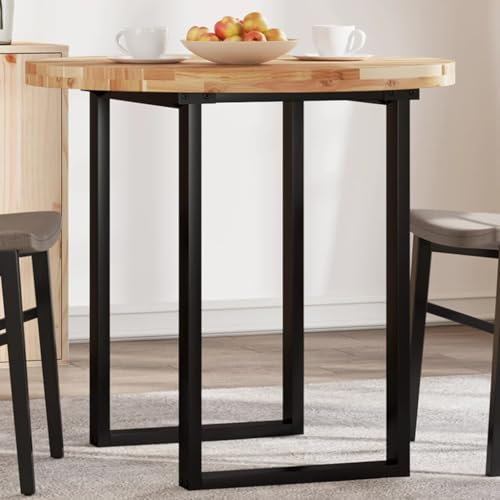 Gecheer Holztischplatte, Runde Form für Esstisch, Couchtisch, Gartentisch, Massivholz Akazie, Ø80x4 cm