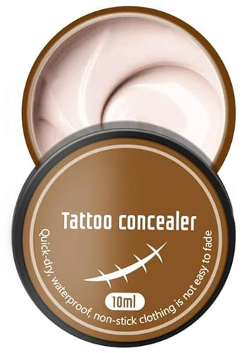 Anti-cernes Correcteur, Correcteur de Tatouage, Crème Cicatrice, Fond de Teint Couvrant Tatouage, Waterproof Maquillage Couvrent Crème Ensemble, 10ml, Couleur Claire