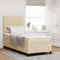 vidaXL Bequemes Boxspringbettgestell mit Matratze Stoff Beige 90X200 cm Höhenverstellbare Beine Robuste Holz Perfekt für Schlafzimmermöbel Schoner Schaumtopper Pad Taschenmatratzen Auflagen