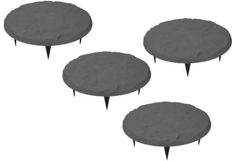 Trittsteine für Gartenpfad - 15.7 Zoll Rund Set von 6 Polypropylenharz Steine, Dekorative Rasenpfad Beleuchtung, Widerstand Outdoor