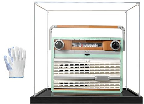 Vetrina in acrilico per radio retrò L-e*g-o 10334, scatola espositiva in acrilico, idea regalo, scatola antipolvere (senza modello) (sfondo personalizzabile) (base opaca, 2 mm)