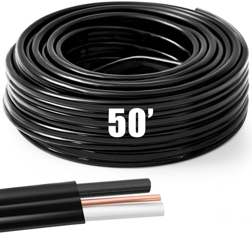 Kanayu Cavo elettrico 8/2 NM-B da 15,2 m, cavo AWG a 2 conduttori in rame con messa a terra, 600 V/90 °C, nominale per cablaggio casa residenziale, garage, illuminazione ed elettrodomestici