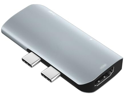 Denash USB da USB a USB 3.0 HUB, Adattatore Type-C+USB3.0+HD 3 in 1 per 3, Multimedia 4K/30Hz, Shell in Alluminio, Portatile e Leggero