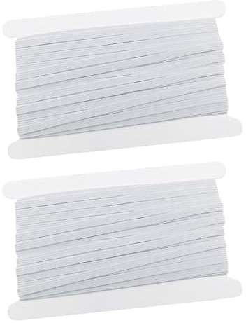 AMSGANK Gomas Elasticas Costura, 6 mm x 10 m Banda Elástica de Coser Blanco Cinta Elástica de Costura para Pantalones, el Hogar, Manualidades, no se Deforma Fácilmente - 2pcs