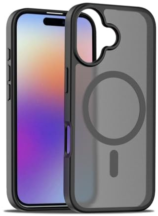 fonefunshop Case For iPhone 17 Magnetic Translucent Shockproof TPU Phone Cover Skin Magsafe Compatible Matte Black