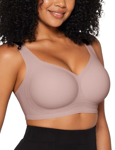 Vertvie Wireless Jelly Bras for Women Seamless Full Support Plus Size | Full Coverage, Support & Lift, Push Up, Comfort, Non Wired, Back Smoothing, Everyday T-Shirt, Older Women, Padded Bralettes