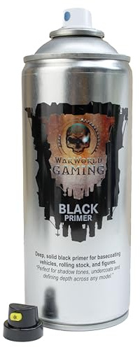 WWScenics War World Gaming Black Primer Spray 400ml – Matt Base Coat for Miniatures, Wargaming, Model Railway & Dioramas – Made in UK