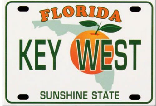 Key West Florida Nummernschild-Kühlschrank-Souvenir-Magnet 6,3 x 8,9 cm