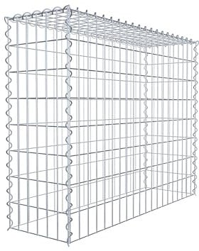 GABIONA - Gabione BxHxT: 100 x 80 x 30 cm - Verzinkter Anbau-Korb Typ 3 (ohne Bodengitter), mit Maschenweite 5 x 10 cm