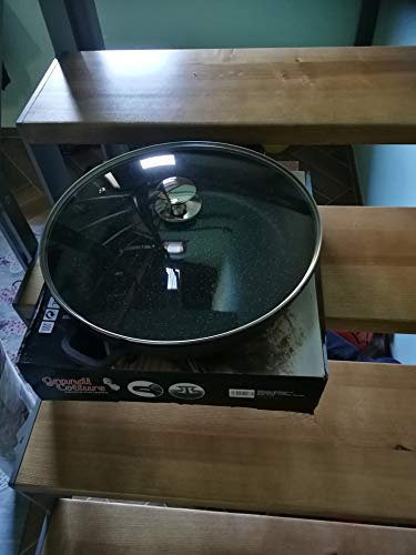 CASSERUOLA TEGAME PRESTIGE CON MANICI E COPERCHIO 40 CM PIETRA VULCANICA ANTIADERENTE STONE PFOA FREE 291781