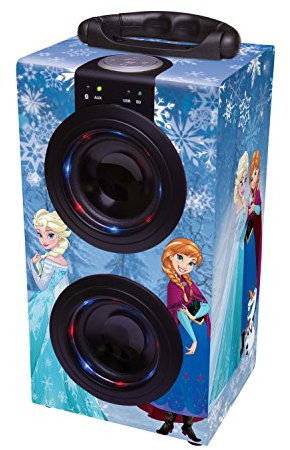 LEXIBOOK Disney Frozen Elsa Portable Karaoke with Microphone, 2x3W, LED lights, blue, BT600FZ
