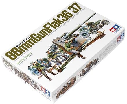 Tamiya 300035017-1:35 WWII Dt. Flak 8.8 mit Motorrad (9)