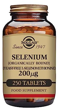 Solgar Selenium 200g - Yeast Free - Healthy Hair & Nails - Supports the Metabolism - Vital Mineral - 250 Tablets