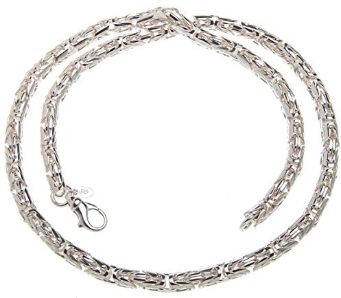 Silberketten Store runde Königskette Herren 925 Sterling Silber 6 mm Durchmesser I Männer Silberkette mit Karabiner Verschluss I nickelfrei und hochglanzpoliert