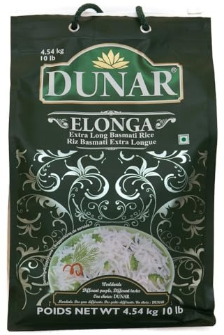 Dunar Elonga Basmati Rice, Premium, 10 Pound