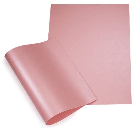 Papertent Lot de 20 feuilles cartonnées double face Rose pâle Format A4 250 g/m²
