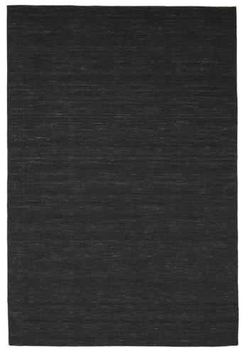 RugVista Handloom Flat Teppich, 200 x 300 cm, Schwarz | Kelim, Rechteckig, Mittlerer Stapel, Nur chemische Reinigung, Wohnzimmer, Esszimmer, Schlafzimmer