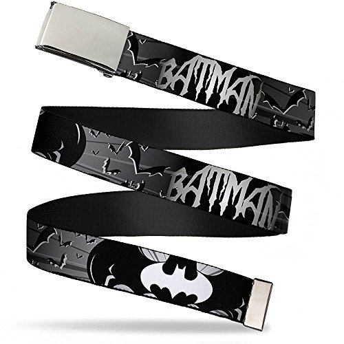 Buckle-Down Herren Web Belt Batman 1.25 Grtel, Mehrfarbig, 3 cm Breit-Passt Oben-107 cm Pant Größe