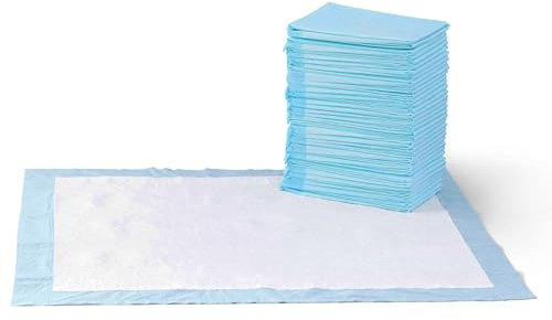 Amazon Basics Trainingspads für Hunde und Welpen, auslaufsicheres 5-lagiges Design mit schnell trocknender Oberfläche, XL (40 Stück), Blau