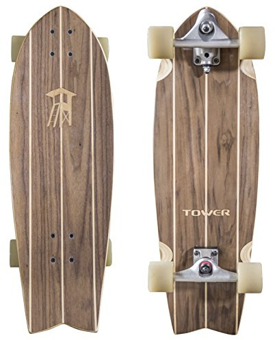 Tower Mini Cruiser Walnut Carving Skateboard