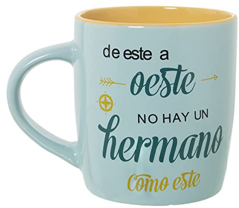 DONREGALOWEB Taza Desayuno Positiva de cerámica Hermano Ø8x12x9,5cm-375ml