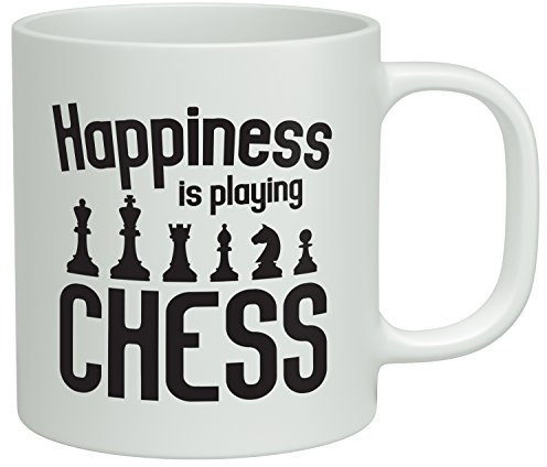Shopagift Happiness is Playing Chess White 10oz Novelty Gift Mug Cup