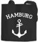 Jutebeutel Baumwoll-Tasche Anker Hamburg 2 Moonworks® schwarz 2 lange Henkel
