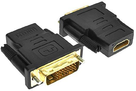 TuDu 1PC DVI vers Prise HDMI Femelle Adaptateur Plaqué Or HDTV Mâle à Femelle Convertisseur (Noir)