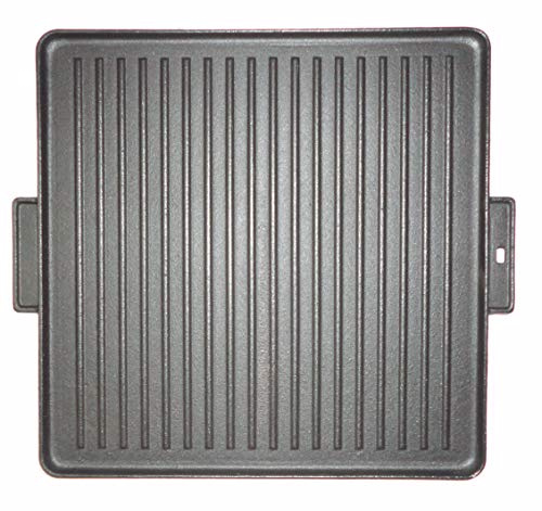Franza Piastra in ghisa professionale reversibile carne pesce smaltata vetrificata per alimenti 380 x 380 mm. - Y8051