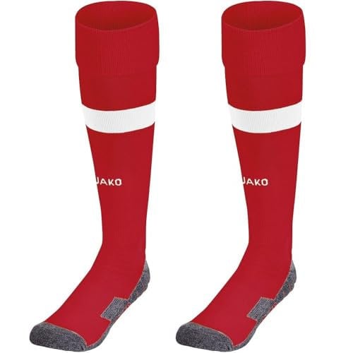 JAKO Unisex Boca Stutzenstrumpf, chili rot/Weiß, 39-42 EU