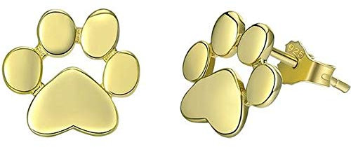 Pfote Ohrringe Ohrstecker 925 Sterling Silber Gold