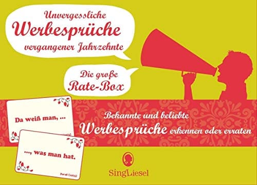 Singliesel GmbH Unvergessliche Werbesprüche vergangener Jahrzehnte: Die große Rate-Box enthält 100 Karten