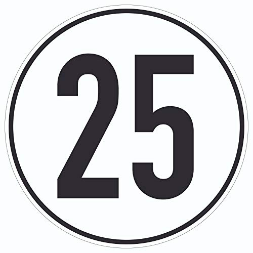 25km/h Geschwindigkeit Aufkleber Kreis Ø75mm