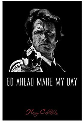YINGXI Dirty Harry Poster Schwarz-Weiß-Filmzitate 4 Leinwand-Wandkunst-Dekor-Druck, Bild für Wohnzimmer, Schlafzimmer, Dekoration, Rahmen: 30 x 45 cm