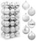 Boules de Noel, Argenté décoration Sapin de Noël Lot de Boules Suspendues pour Sapin de Noël, pour Décoratives Vacances Fourniture De Fête De Mariage Maison Festival Décors