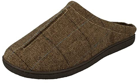 Gary Herren Slipper, mit Kissen, Brauner Tweed, Braun, 42 2/3 EU