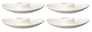 Villeroy & Boch - for Me Eierbecher im 4er Set, formschöner Eierbecher aus Premium Porzellan für Jede Gelegenheit, spülmaschinengeeignet, weiß